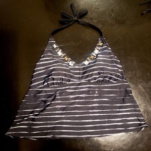 Bejeweled plus size swim tankini top